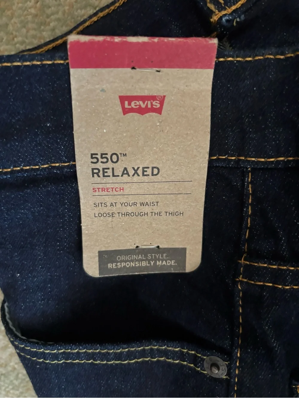 Levi’s 550 Relaxed Fit Jeans Men’s 50x30 Dark Wash Stretch Big Tall NWT